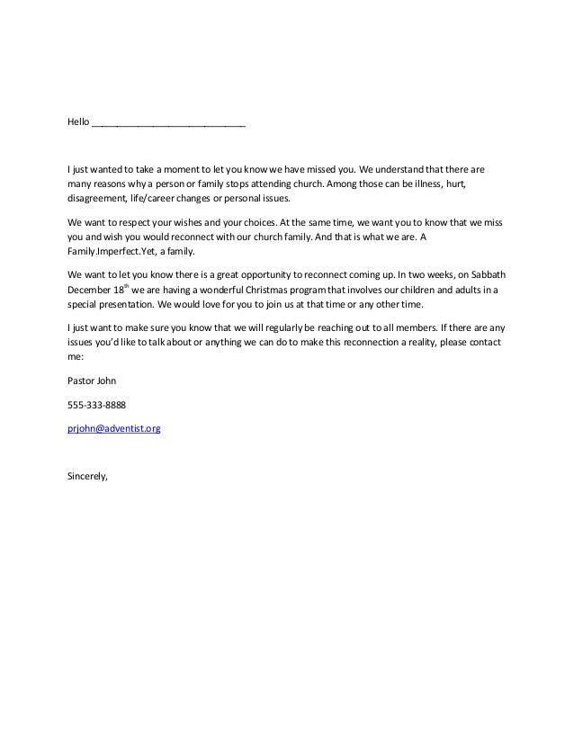 Sample letter for reclaiming members