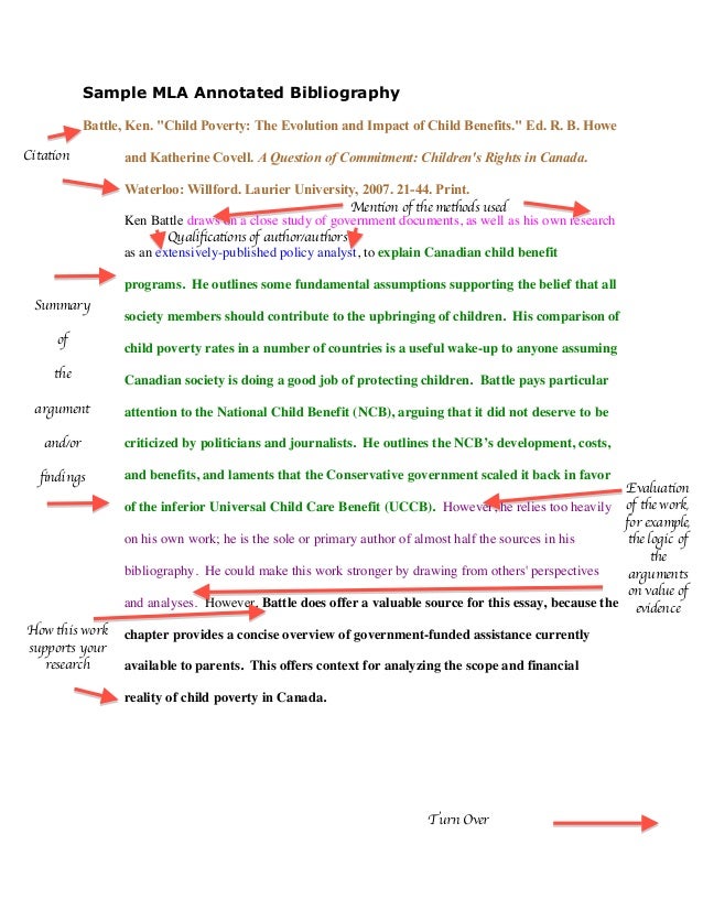 An example of an annotated bibliography mla