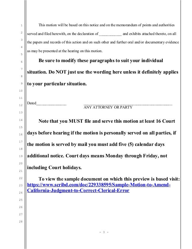 Sample Motion To Correct Clerical Error In California Judgment sample-motion-to-correct-clerical-error-in-california-judgment