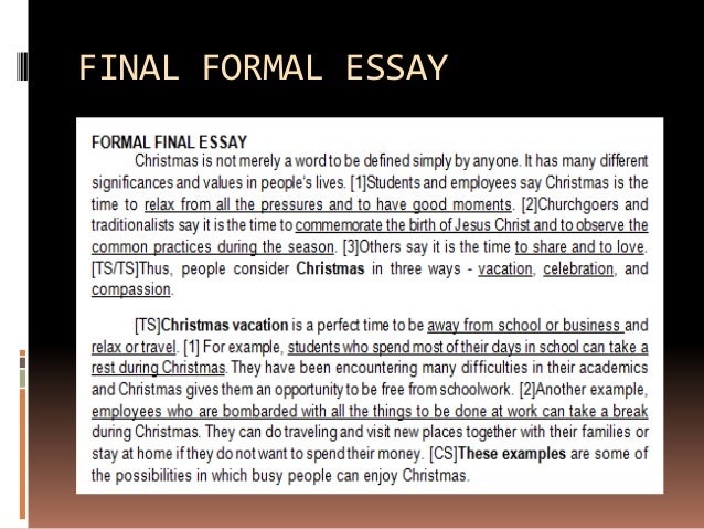Example of an formal essay