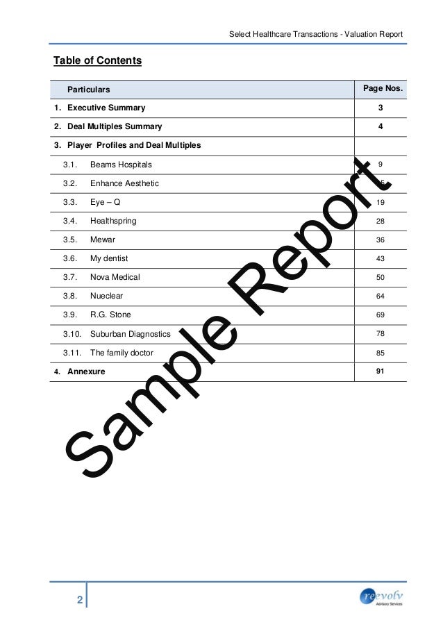 property report sample valuation