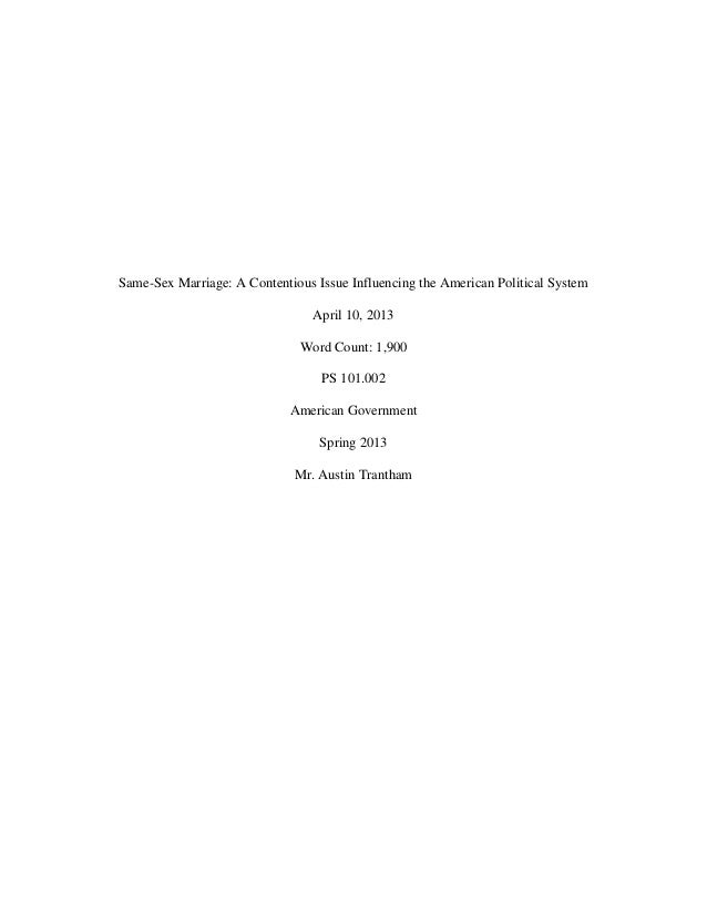 Same sex marriage research paper titles