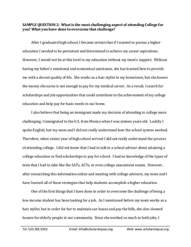 College scholarship essays examples