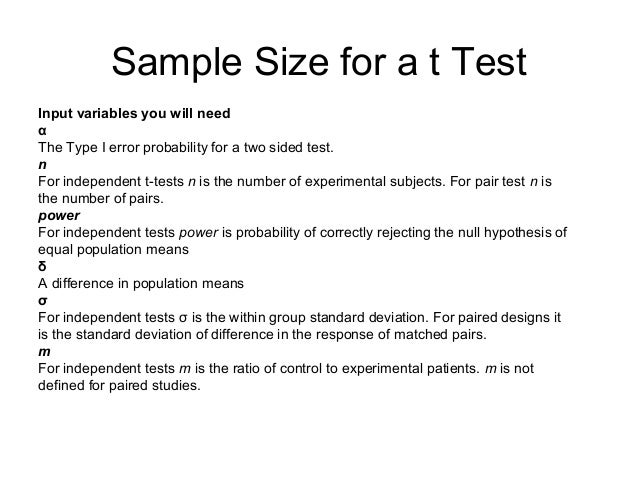 Research paper samples using t test