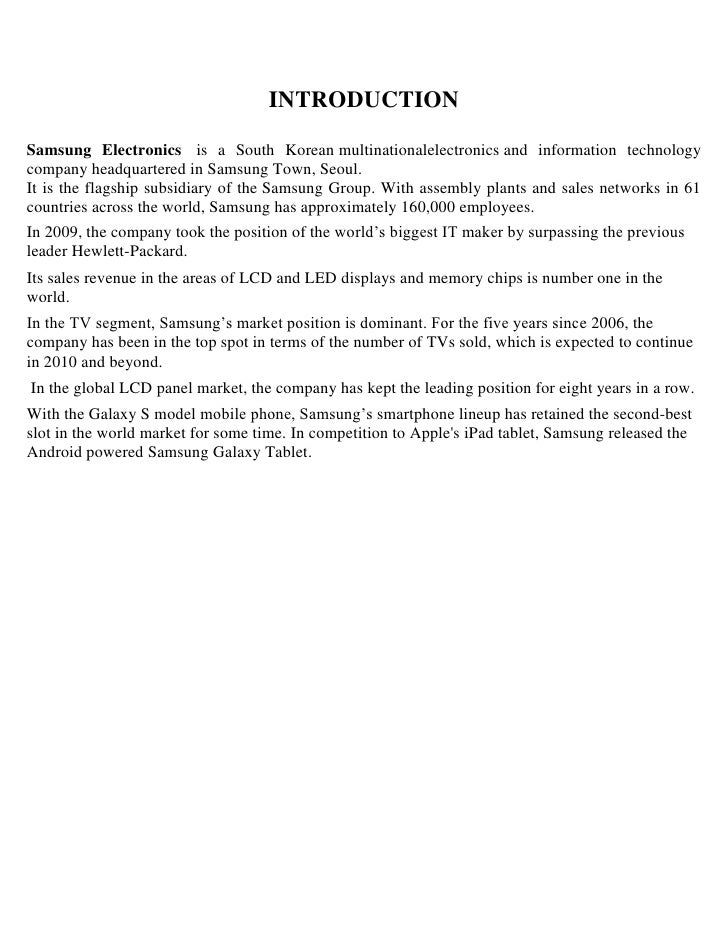 summary on samsung electronics case analysis Junhui yan mgt 499 ms lee march 5, 2014 samsung electronics case analysis this case study analysis on samsung electronics company (sec) and identify its. summary on samsung electronics case analysis Junhui yan mgt 499 ms lee march 5, 2014 samsung electronics case analysis this case study analysis on samsung electronics company (sec) and identify its.