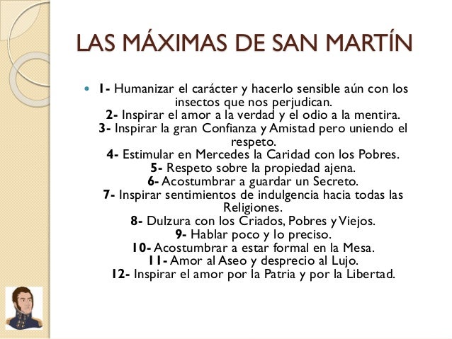 Maximas de san martin a merceditas para niños - Imagui