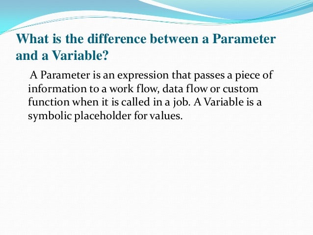 what is the difference between variable and parameter