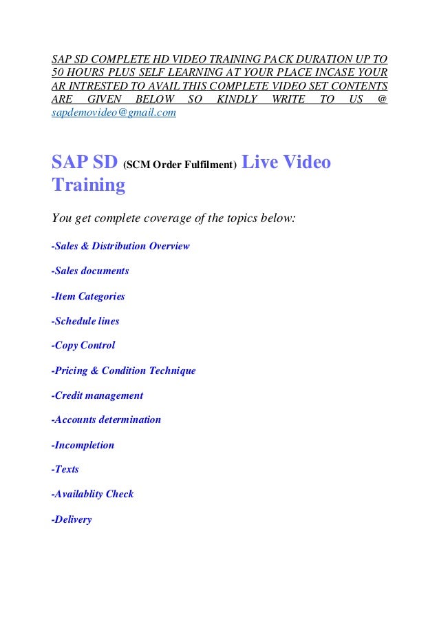 Tutorial Sap Sd | sap sd training video tutorial Tutorial Sap Sd | sap sd training video tutorial