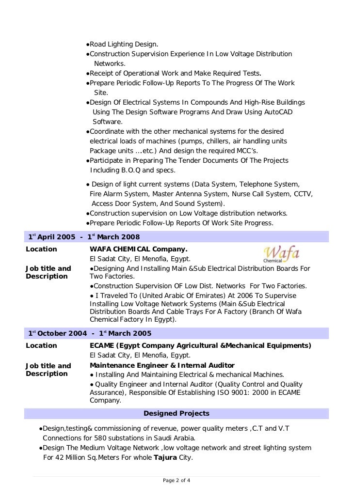 Low Voltage Engineer Resume Low Voltage Engineer Resume