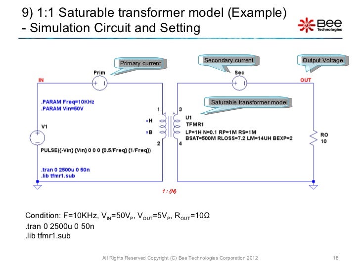 Simple Model of Transformer using LTspice