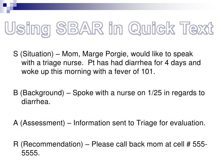 SBAR presentation