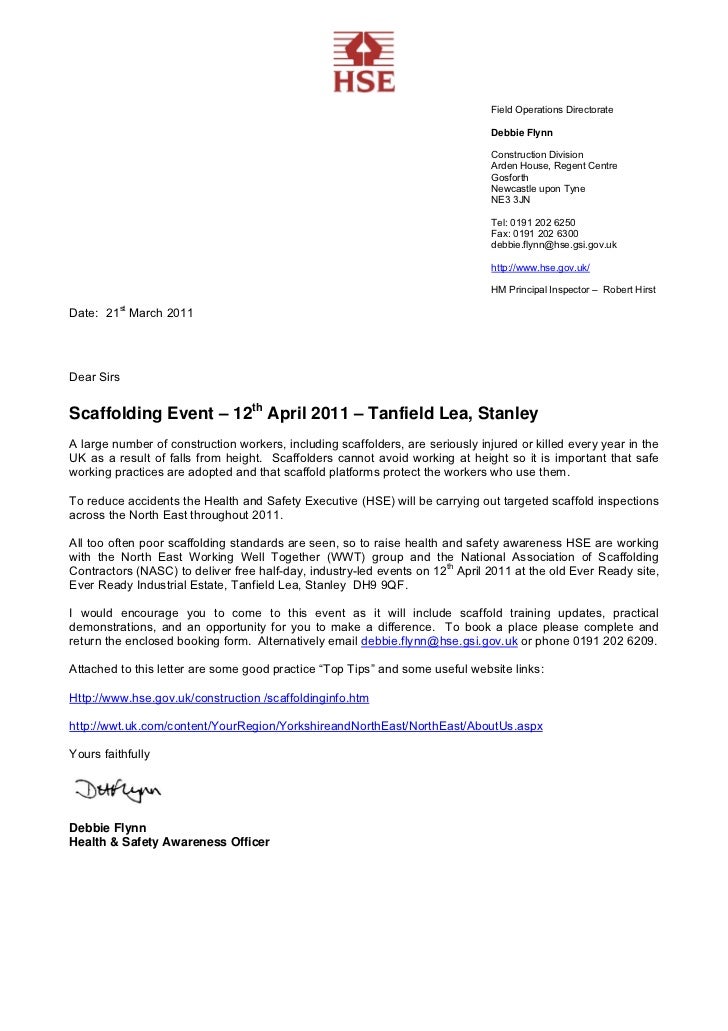 Scaffolding Event Letter