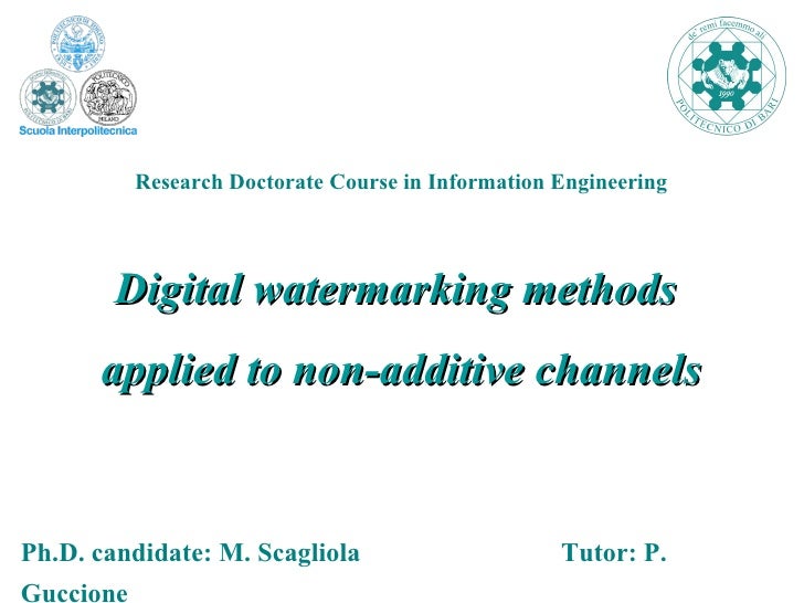 Phd thesis on watermarking