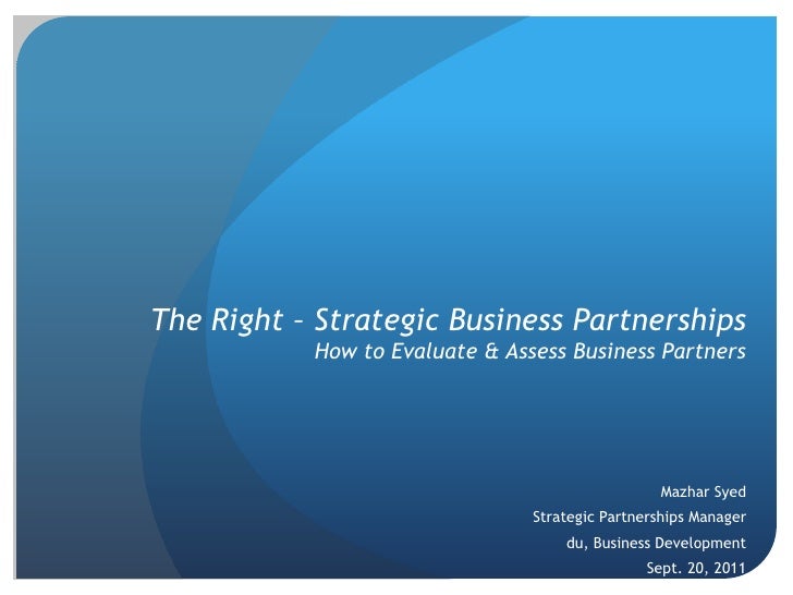 Strategic Partnerships  Strategic Alliances - How to Evaluate ...