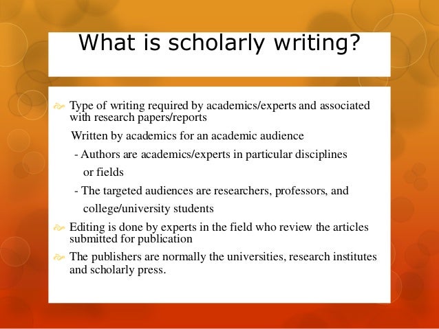 How to write a scholarly research paper