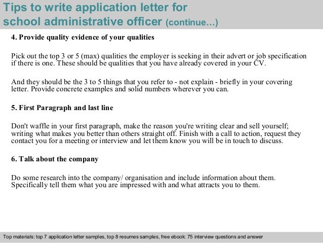 Example on how to write an application letter to a school