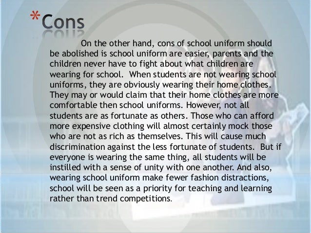 No uniforms schools essay