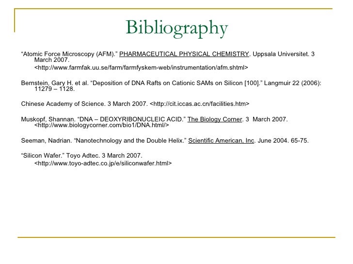 Science fair project background research and bibliography