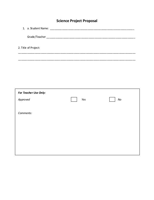 Science project proposal form
