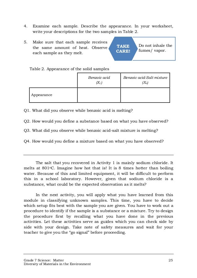 Worksheets Grade 7 Science Worksheets k to 12 grade 7 learning material in science q1 q2 science