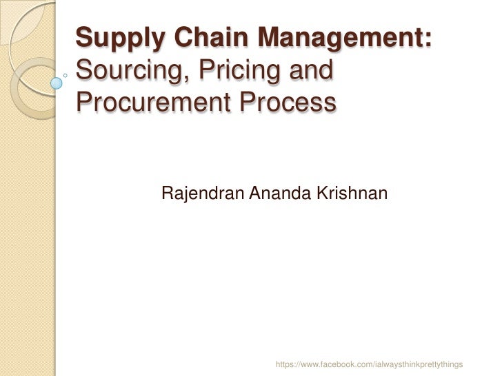 Sourcing And Procurement In Supply Chain Management Pdf
