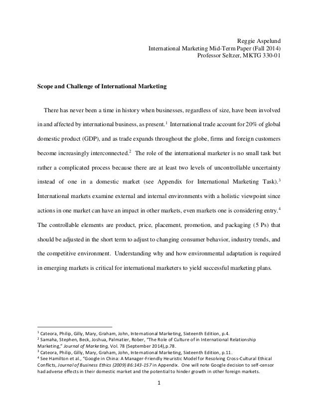 Scope of international marketing research