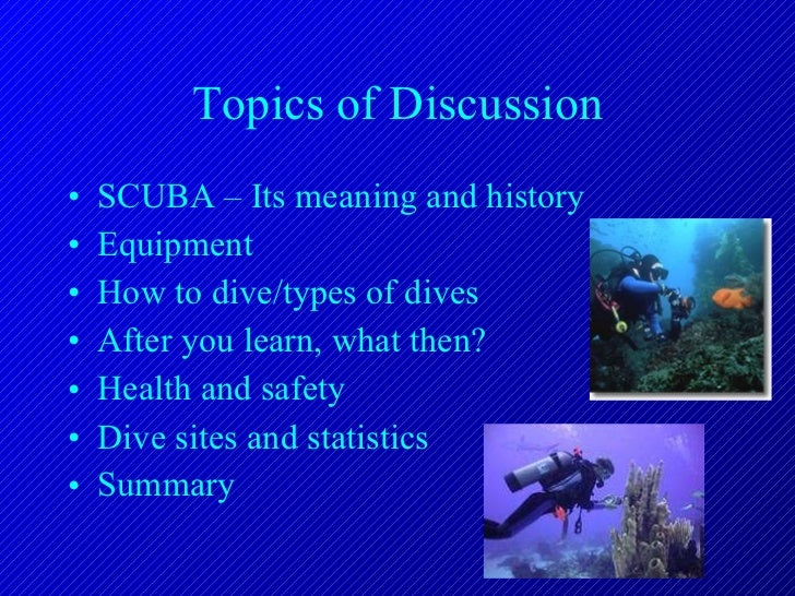 Scuba diving presentation