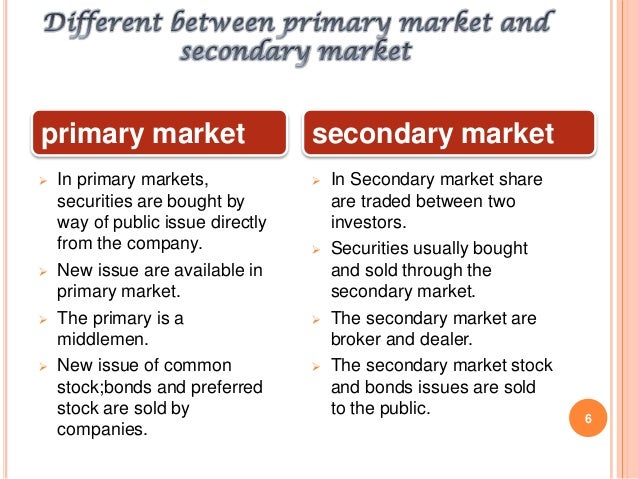 stock primary market secondary market