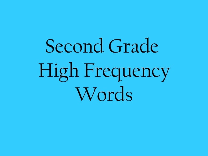 Second grade high frequency words70