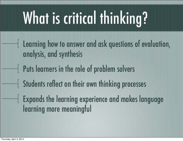 Overview of Critical Thinking Skills: American Dental Education
