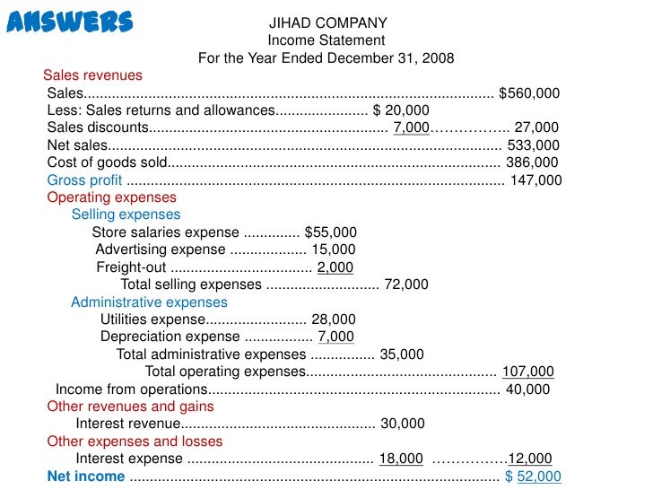 sle of income statement section 7 sle of income statement section 7