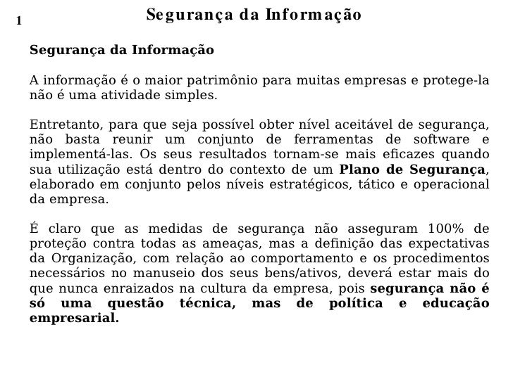 Artigo seguranca da informacao