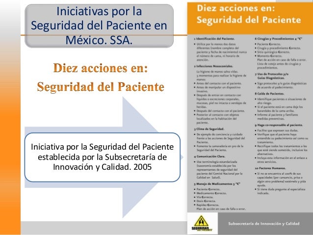 Seguridad del paciente imss