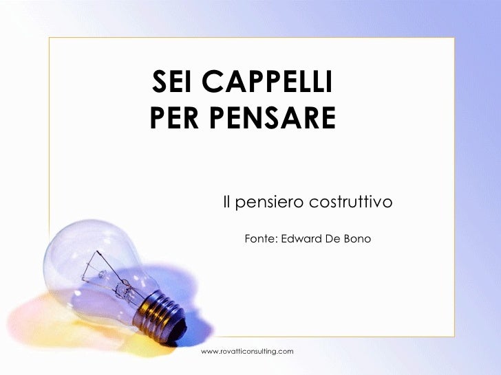 Sei Cappelli Per Pensare Esercizi Pdf