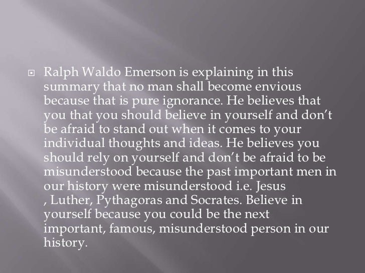 Self reliance by emerson full essay