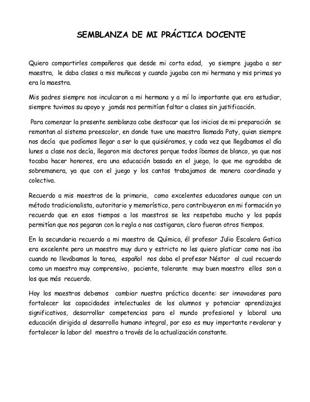 Ejemplo De Una Semblanza | semblanza de mi practica docente Ejemplo De Una Semblanza | semblanza de mi practica docente