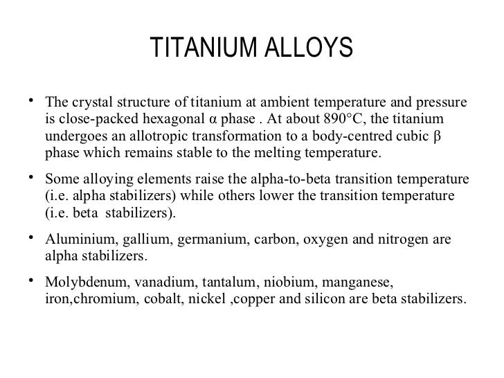 Nickel and Titanium alloys