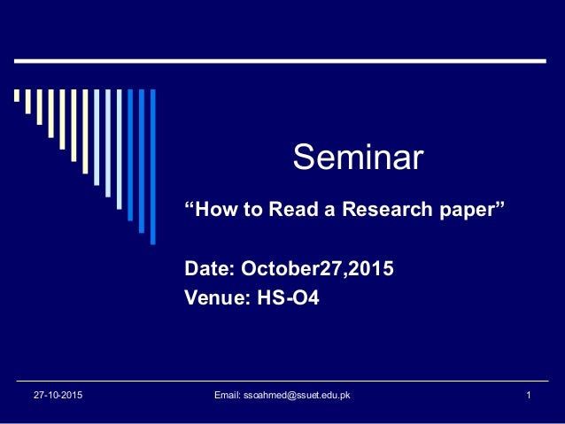 Read research papers