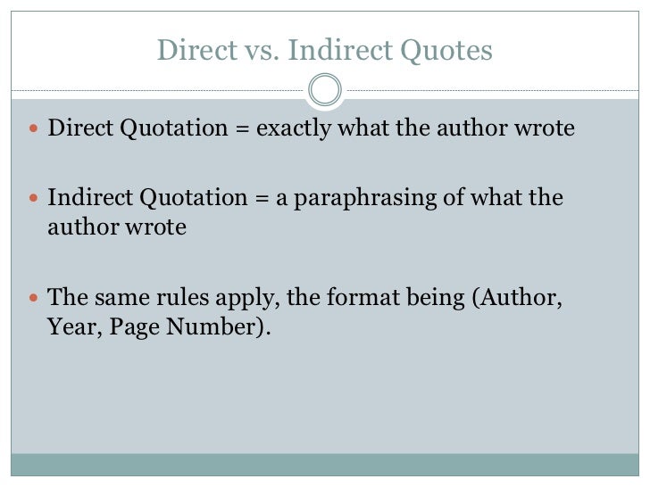 Report writing style indirect