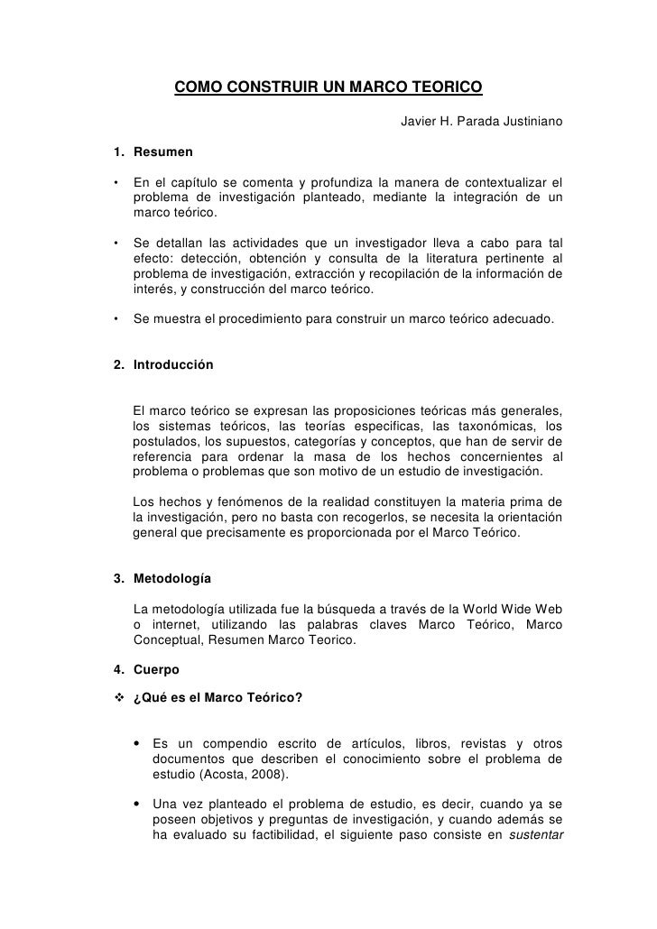 Como Se Hace El Marco Teorico Ejemplo Ejemplo Sencillo Images Images