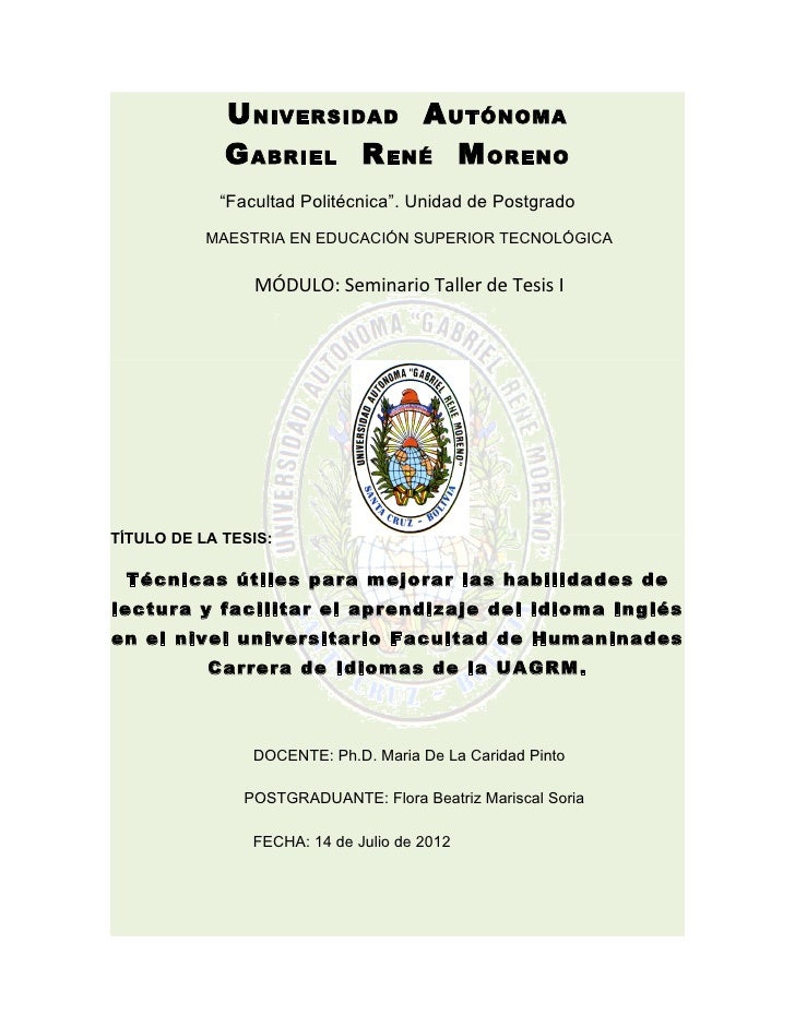 SEMINARIO DE TESIS seminario de tesis: