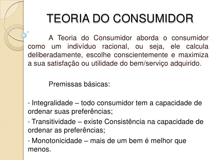 Seminário teoria do consumidor