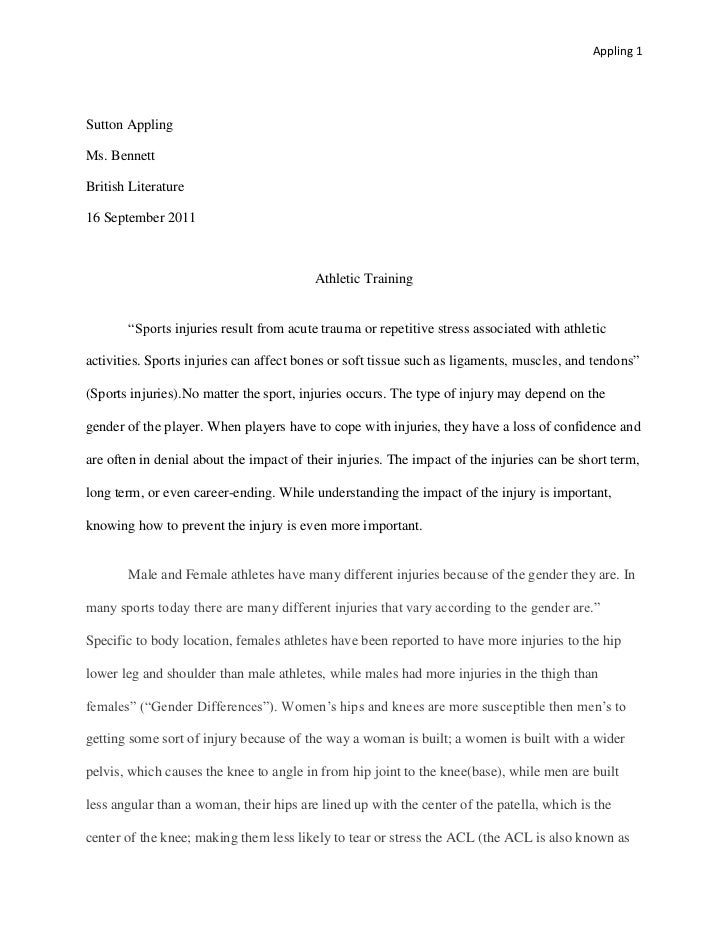 research paper athletic trainer