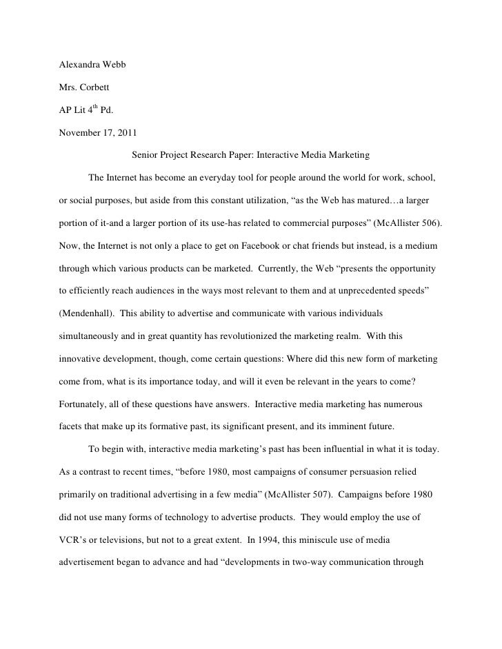 Senior Research Paper | Department of Classical Studies