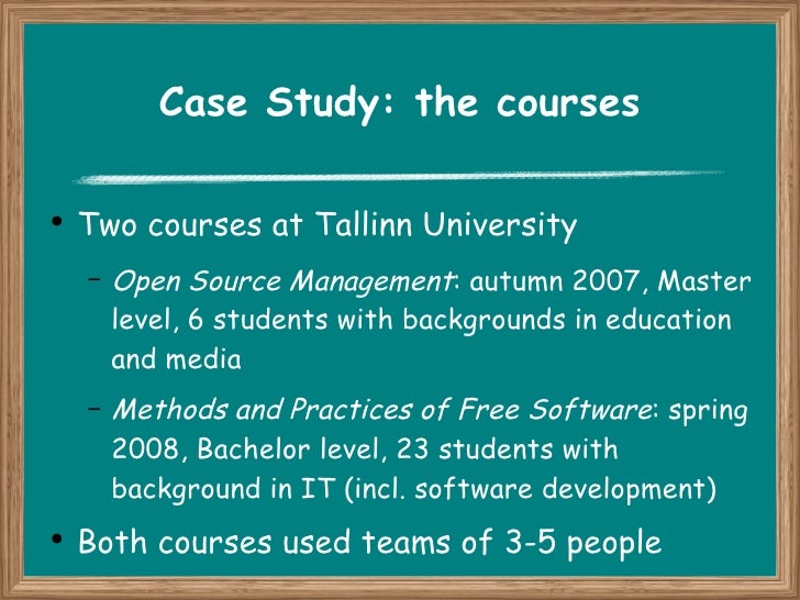 Two case studies of open source software