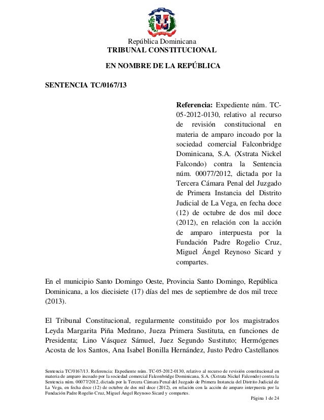 TRIBUNAL CONSTITUCIONAL SENTENCIA tribunal constitucional sentencia: