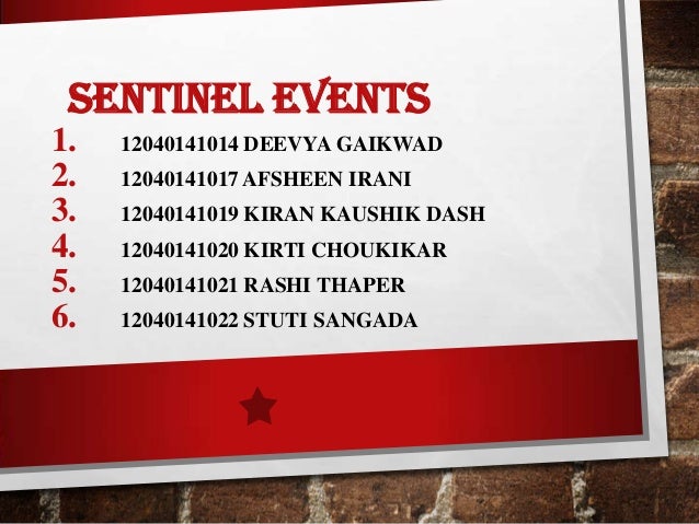define sentinel events define sentinel events