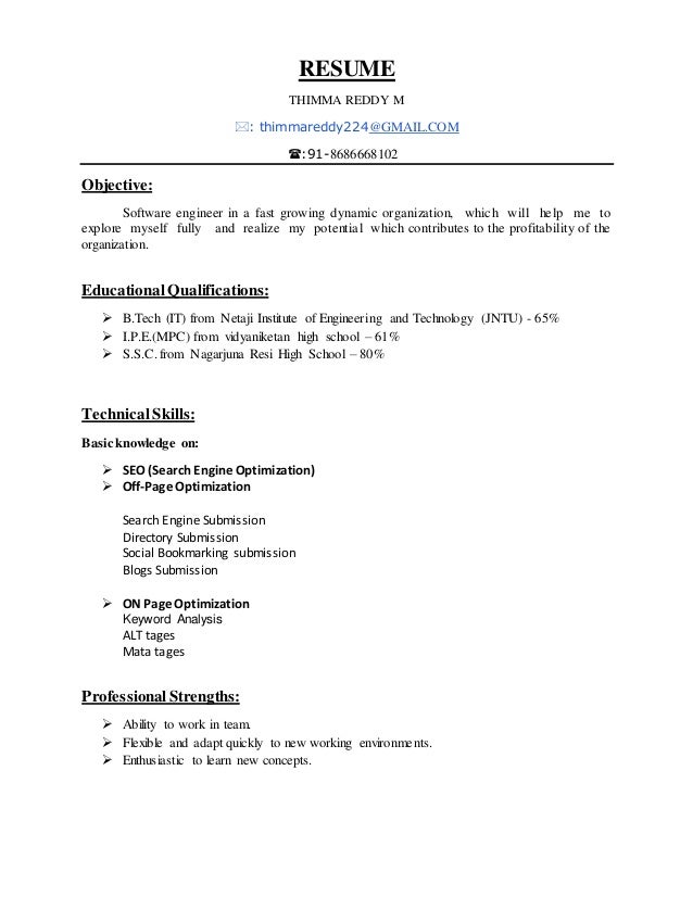 seo resumes