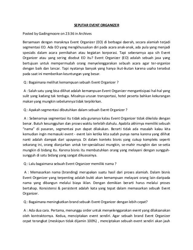 Seputar event organizer