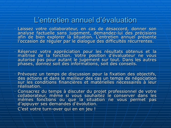 Grille pour un entretien annuel d'évaluation